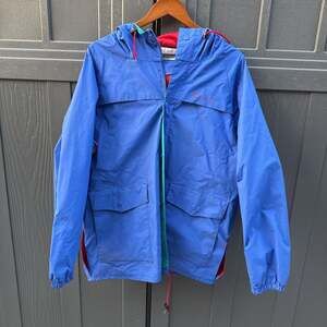 Vintage Columbia Sportswear Nylon Windbreaker jacket: Royal Blue, Red, Teal